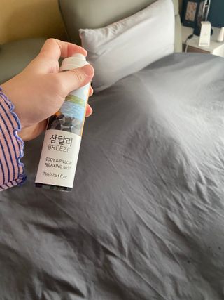 제주인디 삼달리 브리즈 바디&필로우 릴렉싱 미스트 제주 하귤 — 5점을 준 리뷰어가 2023년 2월 올린 사용 사진