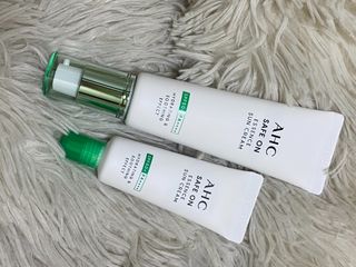 [AHC] 세이프온 에센스 선크림 올리브영 스페셜 증정 기획세트 — 4점을 준 리뷰어가 2022년 6월 올린 사용 사진