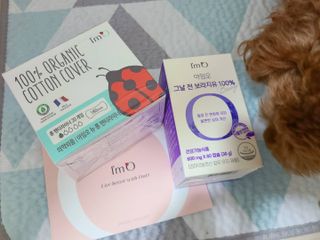 아임오 그날 전 보라지유 100퍼센트 + 아임오 유기농 순면 롱 팬티라이너 20P + 쿠폰북 — 4.5점을 준 리뷰어가 2021년 7월 올린 사용 사진
