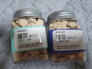 페페로니 자기전에 먹는 저알러지 껌 세트 치킨+오리 — 5점을 준 리뷰어가 2021년 7월 올린 사용 사진