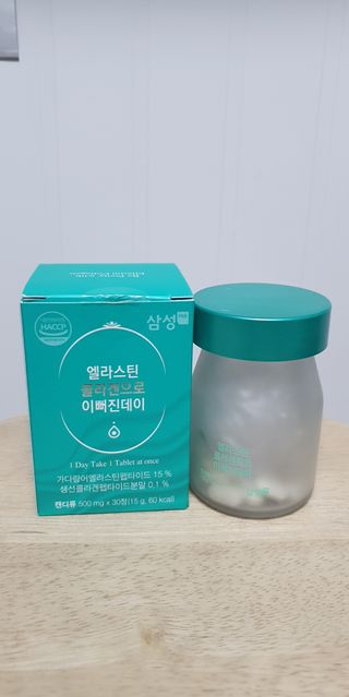 체인미 엘라스틴 콜라겐으로 이뻐진데이 500mg x 30정 — 5점을 준 리뷰어가 2021년 12월 올린 사용 사진