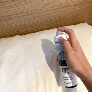 제주인디 삼달리 브리즈 바디&필로우 릴렉싱 미스트 제주 하귤 — 5점을 준 리뷰어가 2023년 2월 올린 사용 사진