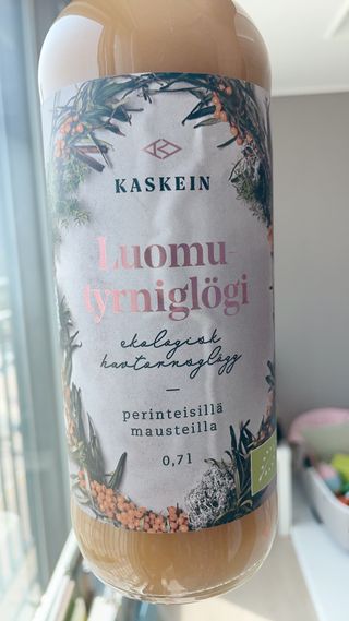 H365 [Kaskein Luomutyrniglögi] 핀란드 전통 무알콜 멀드와인 시벅톤 글로기 — 3.5점을 준 리뷰어가 2021년 4월 올린 사용 사진