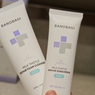 바노바기 코스메틱 바노바기 밀크씨슬 리페어 시카 폼 클렌저 플러스 120ml + 선스크린 플러스 50ml — 5점을 준 리뷰어가 2023년 8월 올린 사용 사진