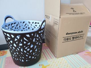 올맘 빨래바구니 2P 아이보리/브라운/스카이블루 — 5점을 준 리뷰어가 2021년 8월 올린 사용 사진