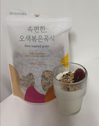 그레잇푸드 유기농 곡물로 만든 속편한 오색 볶은곡식 2봉 — 5점을 준 리뷰어가 2021년 2월 올린 사용 사진