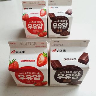 빙그레 우유얌 초코 / 우유얌 딸기 — 5점을 준 리뷰어가 2021년 4월 올린 사용 사진