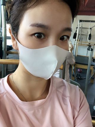 [에이블밤부] 리퓨어 쿠퍼 마스크 10color — 3점을 준 리뷰어가 2021년 2월 올린 사용 사진