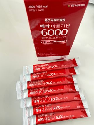 메타아르기닌 GC녹십자웰빙 메타 아르기닌 6000 플러스 오르니틴 — 4점을 준 리뷰어가 2022년 9월 올린 사용 사진