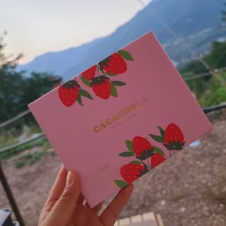 연말/새해선물 딸기 초콜릿 종착역, 건딸기가 상큼하게 씹히는 카카올라 딸기생초콜릿 — 5점을 준 리뷰어가 2021년 10월 올린 사용 사진