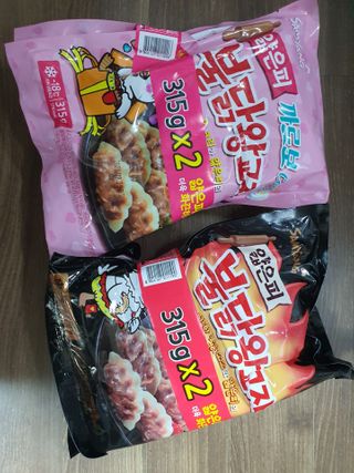 삼양냉동 [삼양] 얇은피불닭왕교자+얇은피까르보불닭왕교자 총4팩 — 5점을 준 리뷰어가 2021년 2월 올린 사용 사진