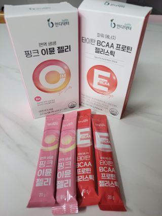 인디닥터 면역 생생 핑크 이뮨 젤리 + 타이탄 BCAA 프로틴 젤리스틱 — 5점을 준 리뷰어가 2022년 6월 올린 사용 사진