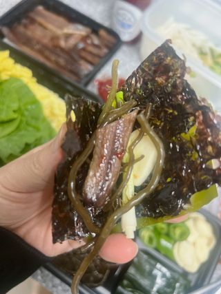 마라도푸드 포항 구룡포 햇 과메기 야채세트 마라도회식당 꽁치 — 5점을 준 리뷰어가 2023년 11월 올린 사용 사진