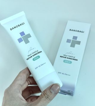 바노바기 코스메틱 바노바기 밀크씨슬 리페어 시카 폼 클렌저 플러스 120ml + 선스크린 플러스 50ml — 5점을 준 리뷰어가 2023년 8월 올린 사용 사진