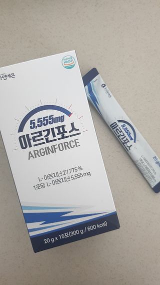 자연에온 아르긴포스 L-아르기닌 5555mg 스틱 15개입 1박스 — 5점을 준 리뷰어가 2021년 5월 올린 사용 사진