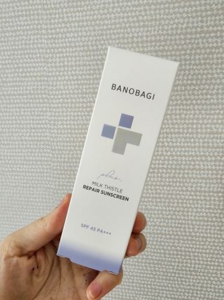 바노바기 코스메틱 바노바기 밀크씨슬 리페어 시카 선스크린 플러스 50ml — 5점을 준 리뷰어가 2023년 2월 올린 사용 사진