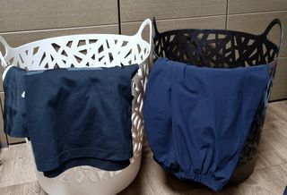 올맘 빨래바구니 2P 아이보리/브라운/스카이블루 — 5점을 준 리뷰어가 2021년 8월 올린 사용 사진