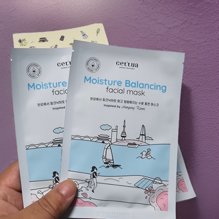 세뚜아(Cettua) [세뚜아] 모이스처 밸런싱 페이셜 마스크 Cettua Moisture Balancing Facial Mask 5매 — 5점을 준 리뷰어가 2023년 12월 올린 사용 사진
