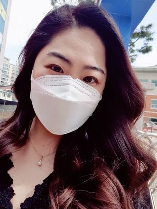 데일리브레스황사마스크KF94대형 데일리브레스 황사방역마스크 KF94 대형 — 5점을 준 리뷰어가 2021년 4월 올린 사용 사진