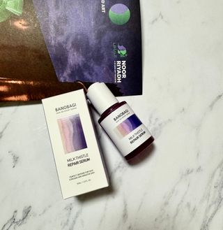 바노바기 코스메틱 바노바기 밀크 씨슬 리페어 세럼 30ml & 크림 50ml — 5점을 준 리뷰어가 2024년 4월 올린 사용 사진