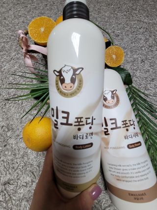 [과일나라] 대용량 밀크퐁당 바디로션+바디워시 2종 — 5점을 준 리뷰어가 2021년 10월 올린 사용 사진