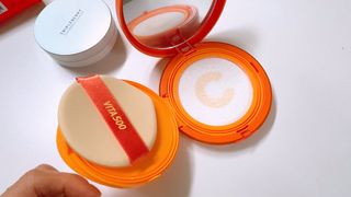 광동생활건강 MF[광동] 비타500✨주름개선·미백·SPF50+🌞퍼펙트쉴드 빅 선쿠션 본품 — 5점을 준 리뷰어가 2024년 5월 올린 사용 사진