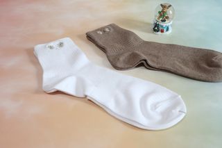 [사이즈가 있는 양말 필로이] 남/여 골지 발목 양말 4족 세트 남【S, M, L, XL】여【S, M, L】_컬러 랜덤 — 5점을 준 리뷰어가 2022년 6월 올린 사용 사진