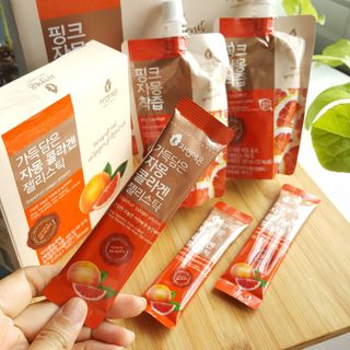 자연에온 핑크 자몽 착즙 100mL 10개입 1BOX +가 득담은 자몽 콜라겐 젤리스틱 1BOX — 5점을 준 리뷰어가 2021년 6월 올린 사용 사진