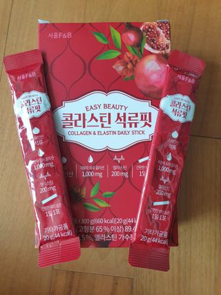 서울에프엔비 콜라스틴 3종 뷰티젤리스틱 45입 [ABC핏 15입 /  석류핏 15입 / 청스피루리나 15입] — 5점을 준 리뷰어가 2021년 9월 올린 사용 사진