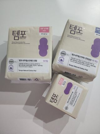 나우[템포] 템포 패드 내추럴 순면 생리대 SET(중형 슬림 + 대형 + 라이너) — 5점을 준 리뷰어가 2024년 4월 올린 사용 사진