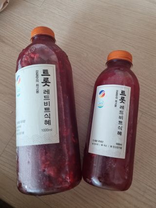 트롯전통식혜 트롯레드비트식혜 1리터 +500리터 — 5점을 준 리뷰어가 2021년 5월 올린 사용 사진