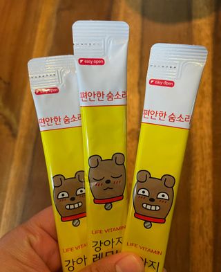 [레모나] 강아지 레모나 강아직 영양 간식 4종 택 1 — 4.5점을 준 리뷰어가 2024년 1월 올린 사용 사진