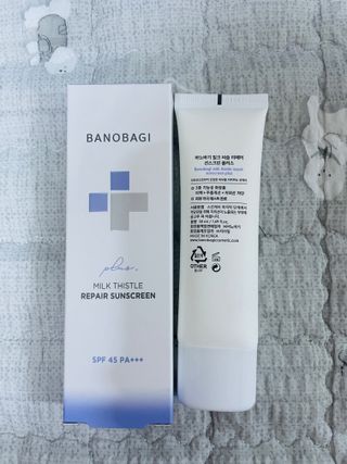바노바기 코스메틱 바노바기 밀크씨슬 리페어 시카 선스크린 플러스 50ml — 5점을 준 리뷰어가 2023년 3월 올린 사용 사진