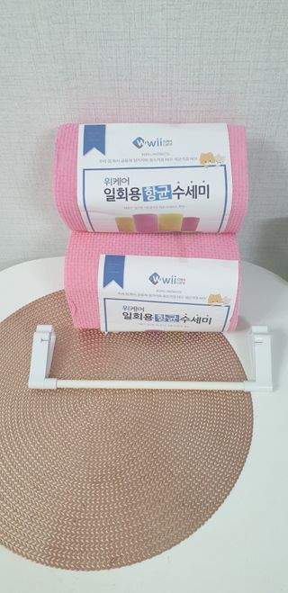 위케어 일회용 향균 수세미 50매 2롤 세트 총 100매 Pink — 4점을 준 리뷰어가 2021년 2월 올린 사용 사진