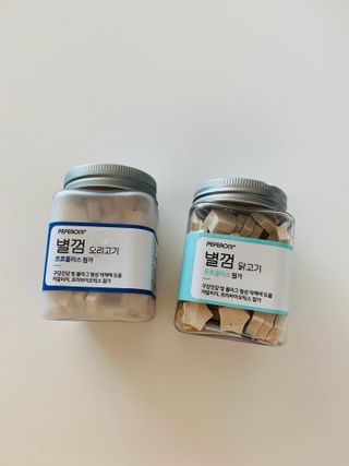 페페로니 자기전에 먹는 저알러지 껌 세트 치킨+오리 — 4점을 준 리뷰어가 2021년 7월 올린 사용 사진