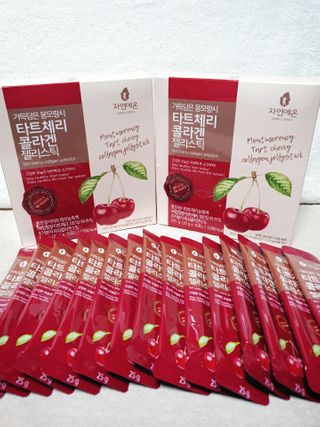 자연에온 가득담은 몽모랑시 타트체리 콜라겐 젤리스틱 — 4점을 준 리뷰어가 2021년 1월 올린 사용 사진