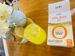 [음료수 대신 가능!]  빠르게 흡수되는 아임오 타먹는 콜라겐 1박스 — 5점을 준 리뷰어가 2023년 4월 올린 사용 사진