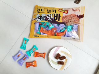 델리스 오트 밀키 초콜릿 바 — 5점을 준 리뷰어가 2022년 4월 올린 사용 사진
