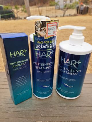 헤어플러스 단백질탈모샴푸 500ml+단백질본드앰플 145ml — 5점을 준 리뷰어가 2021년 3월 올린 사용 사진
