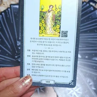 워터멜론컴퍼니 배우지 않고서도 할 수 있는 세상에 없던 셀프 타로카드 / 타로메이트 — 5점을 준 리뷰어가 2022년 12월 올린 사용 사진
