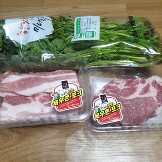 [중소기업유통센터 X 우수소상공인] 더자농 국내산 삼겹살 패키지 삼겹살 600g+목살300g+미나리500g — 5점을 준 리뷰어가 2021년 1월 올린 사용 사진