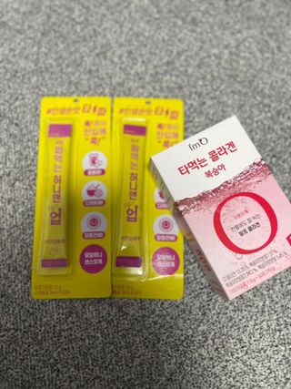 [음료수 대신 가능!]  빠르게 흡수되는 아임오 타먹는 콜라겐 1박스 — 5점을 준 리뷰어가 2023년 4월 올린 사용 사진