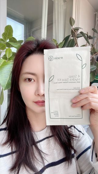 태그스킨 4스텝 주름개선 피부미백 영양 마스크팩 3개 세트(최신버전) — 5점을 준 리뷰어가 2022년 4월 올린 사용 사진