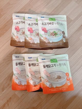 상하키친 소고기버섯 누룽지죽 / 들깨닭고기 누룽지죽 — 5점을 준 리뷰어가 2021년 10월 올린 사용 사진