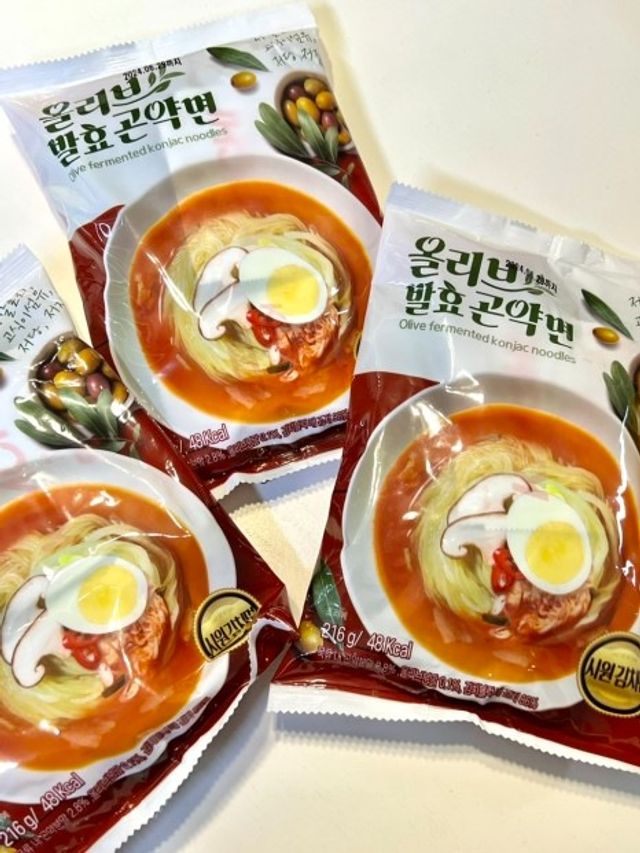올리브발효곤약면 시원김치면 1세트-(3봉) 리뷰 사진