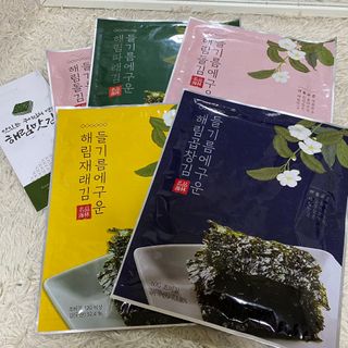 [해림맛김] 들기름에 구운 바삭바삭 김 4종 세트 + 1종 랜덤발송 총5개입 — 5점을 준 리뷰어가 2021년 2월 올린 사용 사진