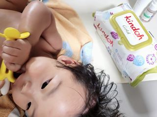 킨도 아기 물티슈 골드 일반형 — 5점을 준 리뷰어가 2021년 12월 올린 사용 사진