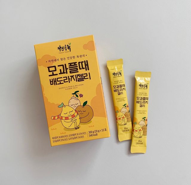 자연공유 모과플때 배 도라지 젤리 리뷰 사진