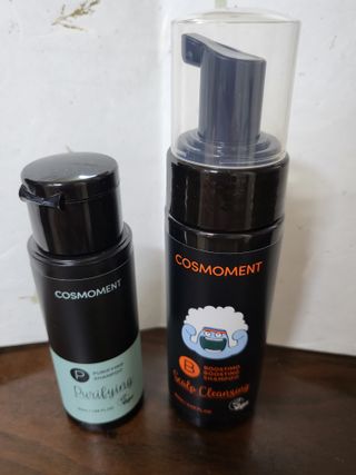 코스모먼트 부스티모 부스팅샴푸60ml + 비듬세정 진정샴푸50ml — 4점을 준 리뷰어가 2021년 11월 올린 사용 사진