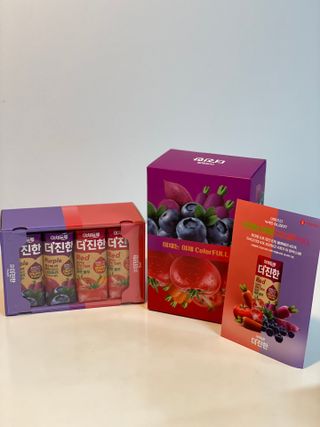 [롯데칠성] 야채듬뿍 더'진한 [롯데칠성] 야채는 이제 COLORFULL! 야채듬뿍  더 진한 레드 4개 +퍼플 4개 (총 8개) — 5점을 준 리뷰어가 2023년 6월 올린 사용 사진